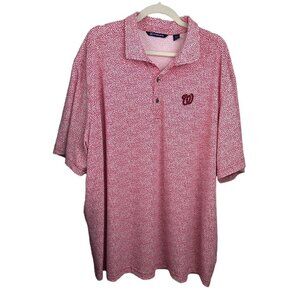 Cutter & Buck Washington Nationals Eco Pique Botanical Print Golf Polo Shirt 3XL